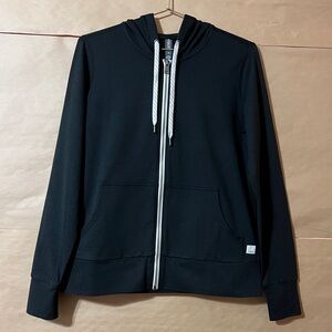 Vuori Halo Performance Hoodie 2.0 DreamKnit Zip Up Jacket Black Heather Size XS